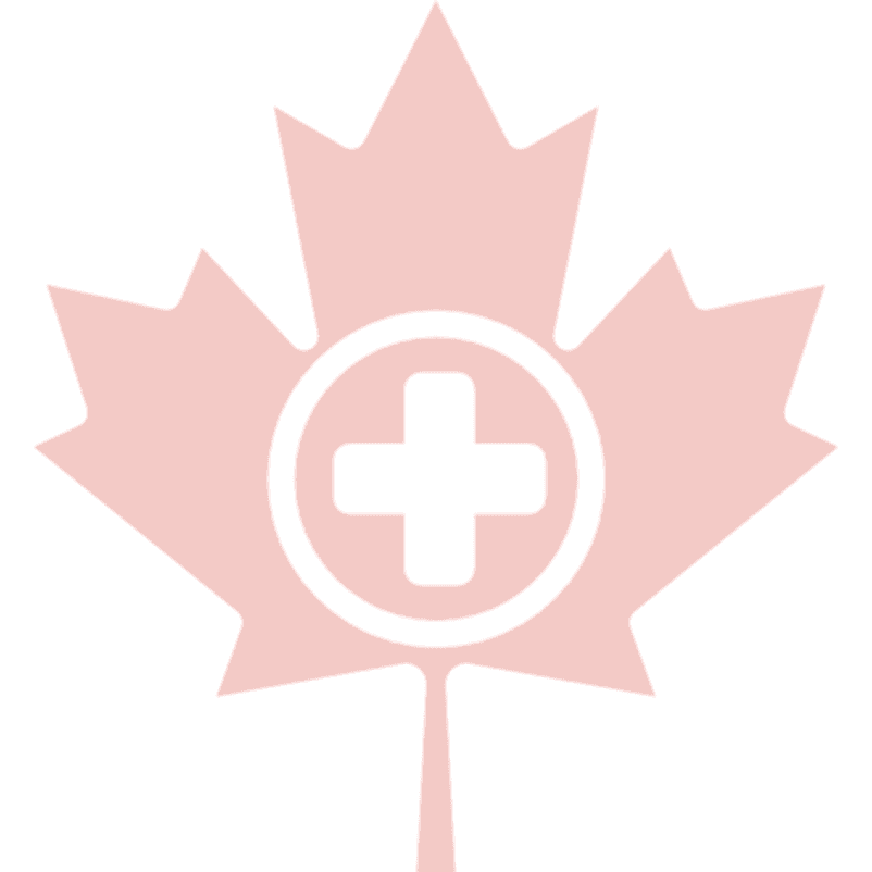 a red leaf with a white cross in the center